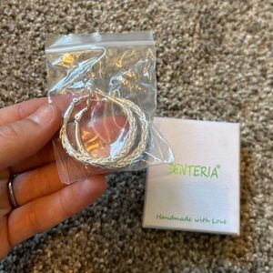Brand new braided Silver Hoop Earrings